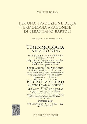 Copertina di Per una traduzione della Termologia Aragonese di Sebastiano Bartoli